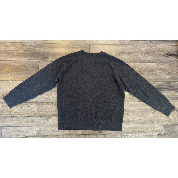 L.L. Bean Lambs Wool Sweater V Neck Gray Large L - Picture 4 of 4
